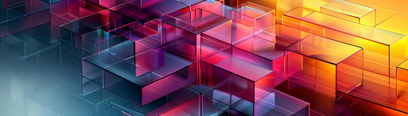 Wall Mural - Abstract Glass Cubes in Vibrant Colors