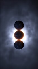 Wall Mural - enigmatic cosmic spheres in dark space with glowing aura