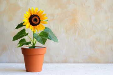Wall Mural - a sunflower in a pot