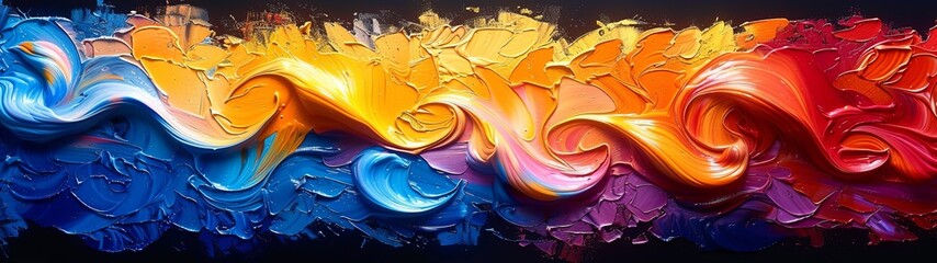 Wall Mural - Abstract colorful background. Waves of bright pink and deep turquoise collide, pulsating with energy and vibrancy, like a dynamic dance of tropical waters.