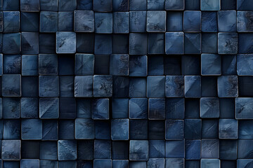 Poster - cubed background dark blue AI