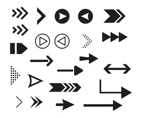 Aufkleber - Arrow icon. Mega set of vector arrows. Set of Arrows symbols direction marker, line arrow