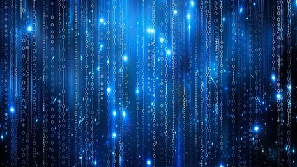 Abstract digital background with flowing binary code