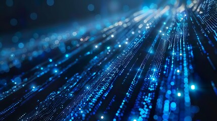 Abstract digital background with blue data particles