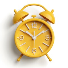 Clock Symbol. Yellow Alarm Clock Icon for Website Design with Timer and Stopwatch