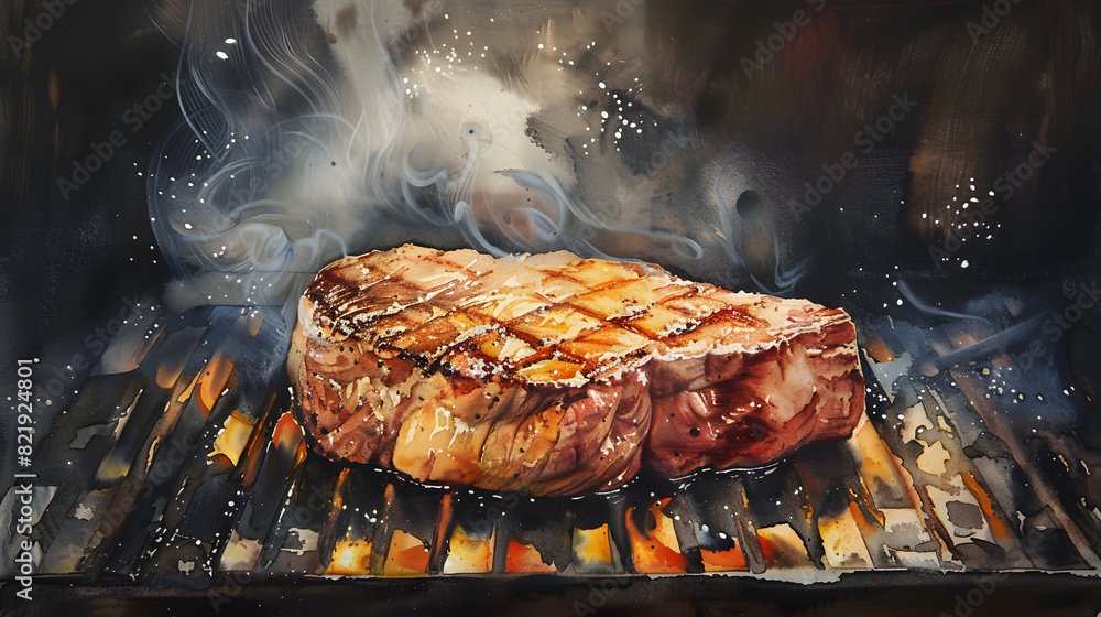 Barbecue BBQ Image of pork or beef for Menu and Restaurant Advertising ...