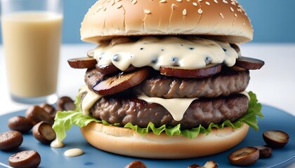 tasty cheeseburger isolated on white background