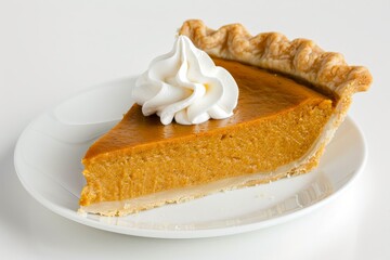 Wall Mural - Delicious homemade pumpkin pie with whipped cream