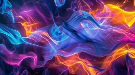 Poster - Vibrant swirls of colorful cigarette smoke rising against a dark background.