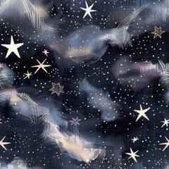 Wall Mural - Mystical Night Sky with Abstract Star Patterns