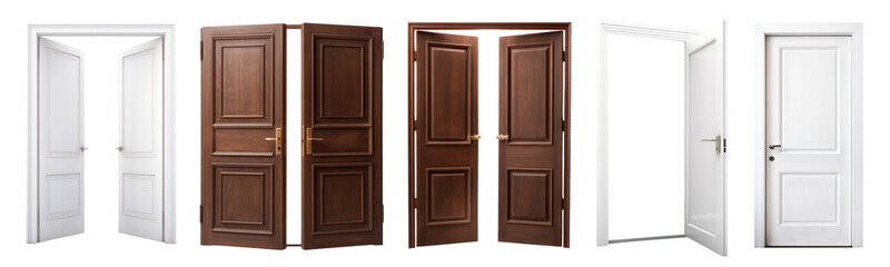 Wall Mural - Wooden doors png on transparent background