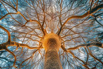 Wall Mural - Under a microscope, the human brain reveals a complex and intricate structure composed of billions of neurons and glial cells The brain is the command center of the nervous system 