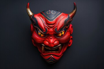 Red Oni Mask for Japanese Festival or Ceremony