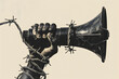 © nito - black person with a megaphone wound with wire