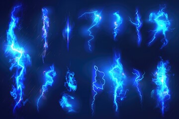 Wall Mural - abstract lightning effects on a dark backdrop. ideal for graphic design projects