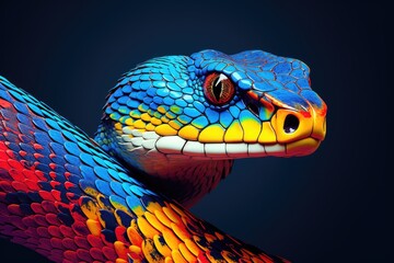 Wall Mural - colorful animal snake multicolored illustration