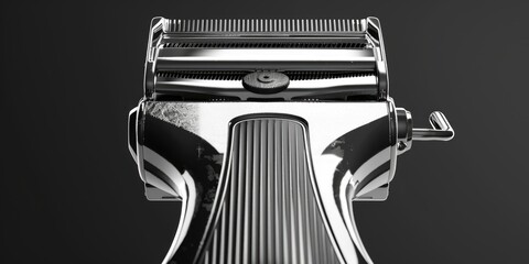 Wall Mural - Close up view of a shaver on a dark background. Ideal for beauty and grooming concepts