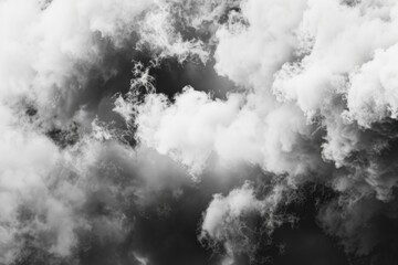 Poster - Black and white image of smoke rising from a chimney. Suitable for industrial concepts