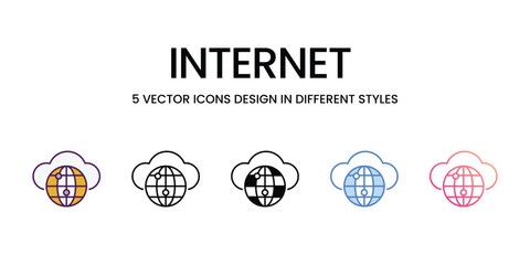 Internet  Icons different style vector stock illustration