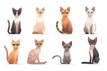 Sticker - A group of cats sitting together. Perfect for pet-related designs