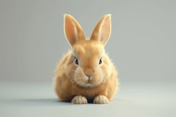 A cute brown rabbit sitting on a table, suitable for various projects