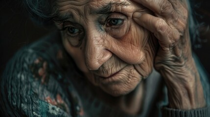 Wall Mural - Close up of a person holding their hands to their face. Suitable for emotional concepts