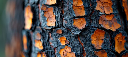 Exploration of intricate details in close up view of tree bark texture for thorough analysis