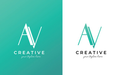 av letter logo or av logo design for business and company 