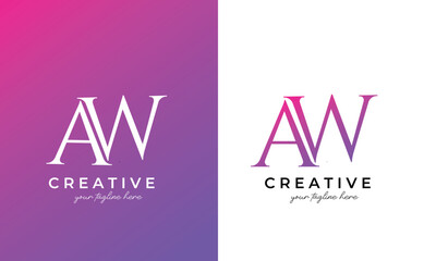 aw logo or aw logo design for business and company 