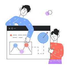 Wall Mural - Get this linear mini illustration of financial modelling 