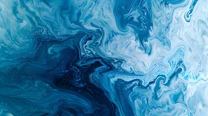 Wall Mural - abstract art blue paint background with liquid fluid grunge texture.