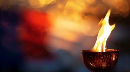 close-up, Olympic flame, symbol of the Olympics