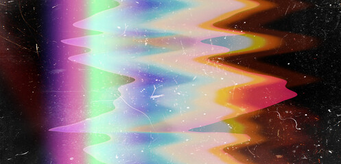 Wall Mural - vaporwave style background with datamoshing lo-fi effect and holographic pixelated glitches. concept