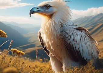 Wall Mural - A vulture in the mountains 