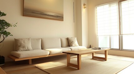 Canvas Print - Serene and minimalist living room