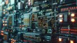 © SAIRA  BANO - Huge Circuit with numbers of silicon chips, Manufacture industry concept. AI Generated