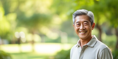 Blue Background Happy asian man. Portrait of older mid aged person beautiful Smiling boy good mood Isolated on Background ethnic diversity equality acceptance concept 