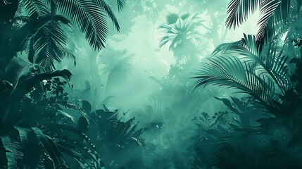 Naklejka na meble Enigmatic Sci-Fi Jungle Dream - Dense Vegetation and Wildlife in Monochrome Hues