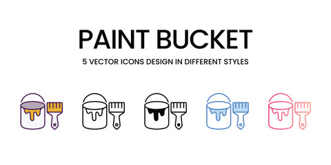 Canvas Print - Paint Bucket Icons different style vector stock illustration