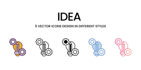 Sticker - Idea  Icons different style vector stock illustration