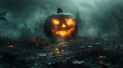 Sticker - Halloween Night Thrills Embarking on a Haunted Hayride through a Darkened Forest
