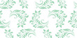 © Iuliia - Vintage seamless plant pattern of light green stylized leaves, flowers and curls on white background. Retro style. Vector backdrop, texture for victorian wallpapers, wrapping paper, fabric