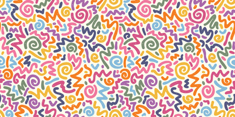 hand drawn abstract seamless pattern, retro background, simple style - great for textiles, banners, 
