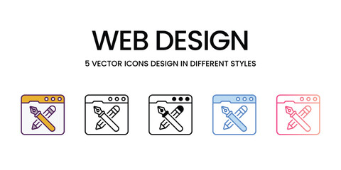 web design icons different style vector stock illustration