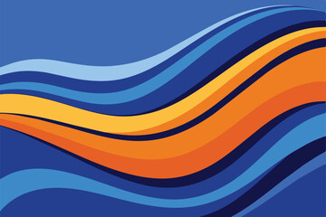 Wall Mural - Abstract blue and orange wave vector background