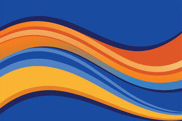 Wall Mural - Abstract blue and orange wave vector background