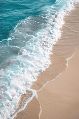 Poster - Scenic view of waves on the beach, perfect for travel websites