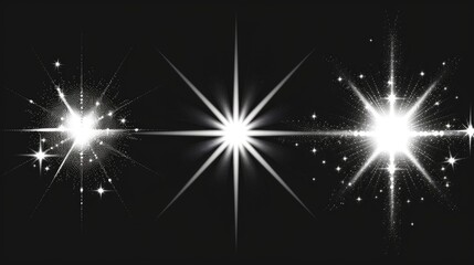 Canvas Print - A striking black and white photo of a star burst. Ideal for graphic design projects