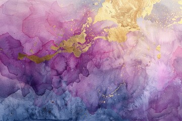 Poster - Detailed close up of a purple and gold painting, suitable for art projects