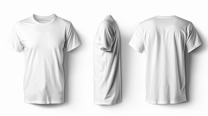 White tee, front and back views, high-definition clarity.